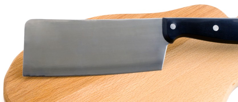 Cutting board and cleaver